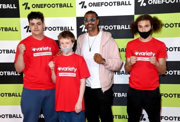 David Haye poses with guests from Variety, the Children's Charity during the "Fast & Furious 9