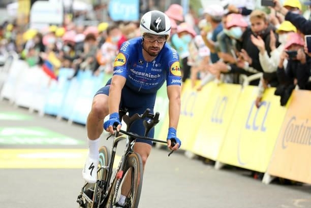 Julian Alaphilippe of France and Deceuninck - Quick Step during stage 5 of the 108th Tour de France 2021, an Individual Time Trial of 27,2km /...