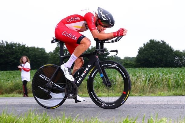 Christophe Laporte of France and Team Cofidis during the 108th Tour de France 2021, Stage 5 a 27,2km Individual Time Trial stage from Changé to Laval...