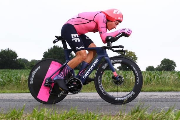 Stefan Bissegger of Switzerland and Team EF Education - Nippo during the 108th Tour de France 2021, Stage 5 a 27,2km Individual Time Trial stage from...