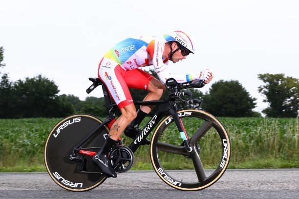 Cristián Rodríguez of Spain and Team TotalEnergies during the 108th Tour de France 2021, Stage 5 a 27,2km Individual Time Trial stage from Changé to...