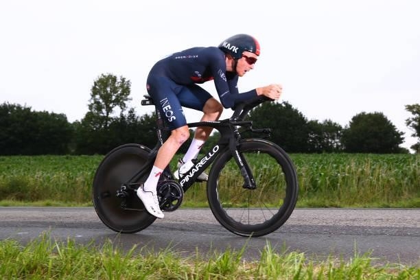 Tao Geoghegan Hart of The United Kingdom and Team INEOS Grenadiers during the 108th Tour de France 2021, Stage 5 a 27,2km Individual Time Trial stage...