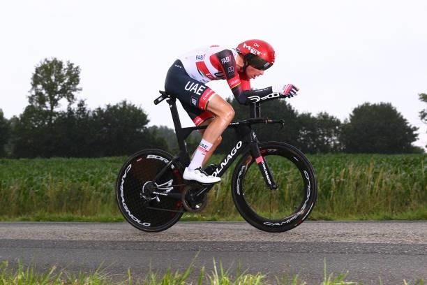 Vegard Stake Laengen of Norway and UAE-Team Emirates during the 108th Tour de France 2021, Stage 5 a 27,2km Individual Time Trial stage from Changé...
