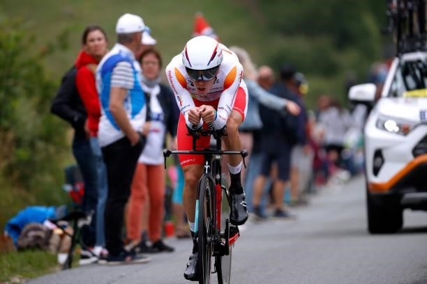 Jérémy Cabot of France and Team Team TotalEnergies during the 108th Tour de France 2021, Stage 5 a 27,2km Individual Time Trial stage from Changé to...
