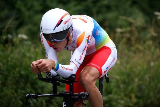 Jérémy Cabot of France and Team Team TotalEnergies during the 108th Tour de France 2021, Stage 5 a 27,2km Individual Time Trial stage from Changé to...