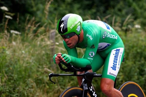 Mark Cavendish of The United Kingdom and Team Deceuninck - Quick-Step Green Points Jersey during the 108th Tour de France 2021, Stage 5 a 27,2km...