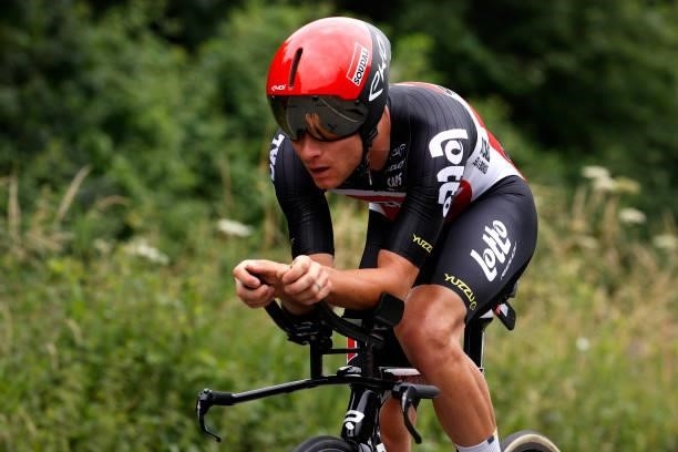 Tosh Van Der Sande of Belgium and Team Lotto Soudal during the 108th Tour de France 2021, Stage 5 a 27,2km Individual Time Trial stage from Changé to...