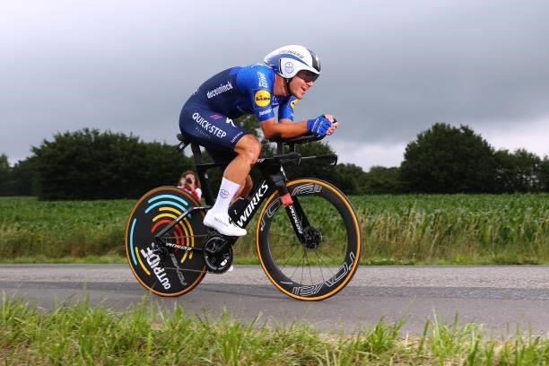 Davide Ballerini of Italy and Team Deceuninck - Quick-Step during the 108th Tour de France 2021, Stage 5 a 27,2km Individual Time Trial stage from...