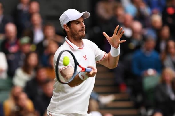 Andy Murray of Great Britain plays a forehand in his Men's Singles Second Round match against Oscar Otte of Germany during Day Three of The...