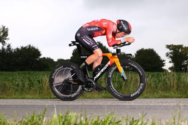 Fred Wright of The United Kingdom and Team Bahrain - Victorious during the 108th Tour de France 2021, Stage 5 a 27,2km Individual Time Trial stage...