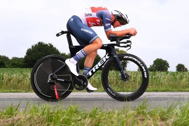 Mads Pedersen of Denmark and Team Trek - Segafredo during the 108th Tour de France 2021, Stage 5 a 27,2km Individual Time Trial stage from Changé to...