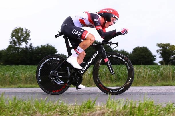 Mikkel Bjerg of Denmark and UAE-Team Emirates during the 108th Tour de France 2021, Stage 5 a 27,2km Individual Time Trial stage from Changé to Laval...