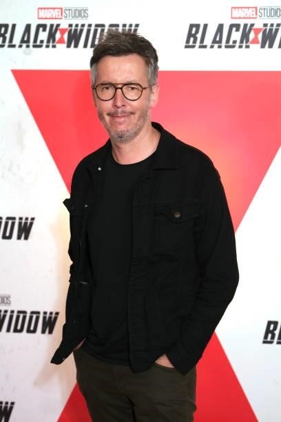 Jean-Luc Lemoine attends the “Black Widow” Paris Gala Screening at cinema Le Grand Rex on June 30, 2021 in Paris, France.
