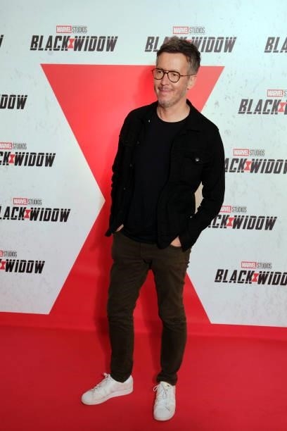 Jean-Luc Lemoine attends the “Black Widow” Paris Gala Screening at cinema Le Grand Rex on June 30, 2021 in Paris, France.