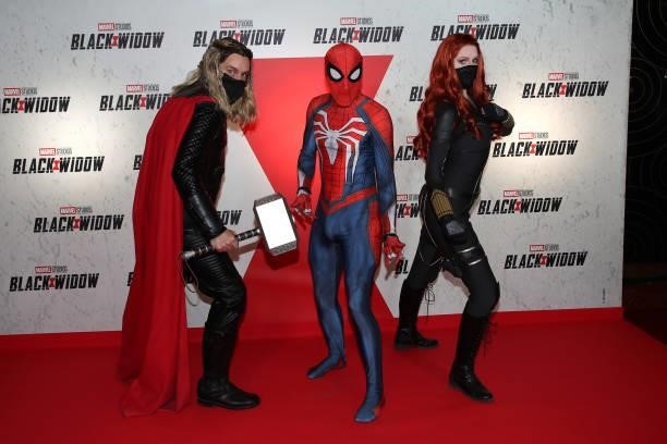 Illustration view during the “Black Widow” Paris Gala Screening at cinema Le Grand Rex on June 30, 2021 in Paris, France.