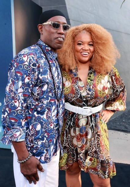 Wesley Snipes and Latasha Gillespie attend the premiere of Amazon's "The Tomorrow War