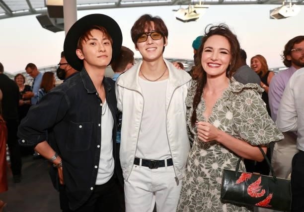 Shinjiro Atae, Kevin Woo, and Tyner Rushing attend the premiere of Amazon's "The Tomorrow War