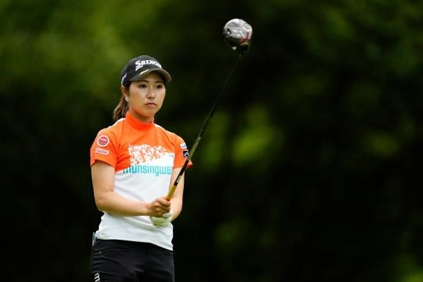 Hiromu Ono of Japan is seen before her tee shot on the 2nd hole during the third round of the Sky Ladies ABC Cup at the ABC Golf Club on July 1, 2021...