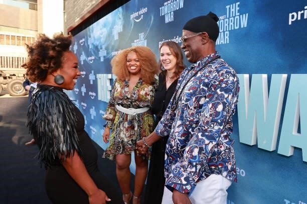 Global Chief Marketing Officer at Prime Video & Amazon Studios Ukonwa Ojo, Latasha Gillespie, Dana Goldberg, and Wesley Snipes attend the premiere of...