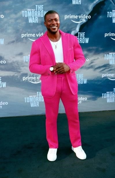 Edwin Hodge attends the premiere of Amazon's "The Tomorrow War