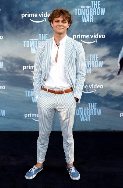 Ty Simpkins attends the premiere of Amazon's "The Tomorrow War