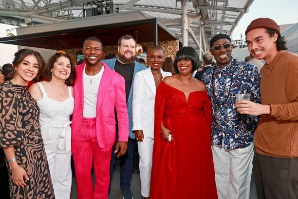 Seychelle Gabriel, Rose Bianco, Edwin Hodge, Mike Mitchell, Alexis Louder, Velda Ofosu Djan, Wesley Snipes, and Alan Trong attend the premiere of...