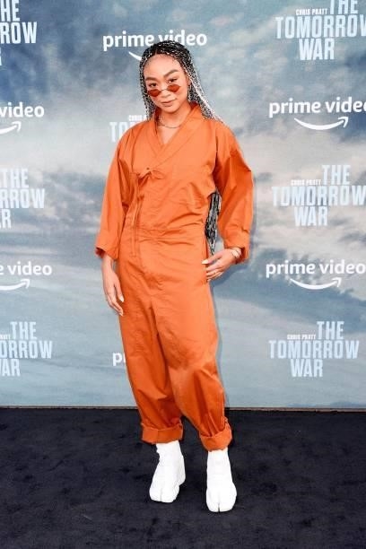 Tati Gabrielle attends the premiere of Amazon's "The Tomorrow War