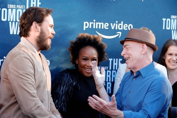 Chris Pratt, Global Chief Marketing Officer at Prime Video & Amazon Studios Ukonwa Ojo and J.K. Simmons attend Los Angeles Premiere Of Amazon's "The...