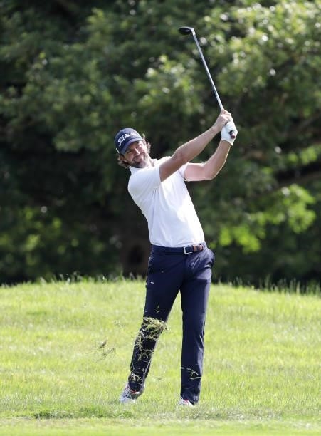 Scott Jamieson of Scotland in action during Day One of The Dubai Duty Free Irish Open at Mount Juliet Golf Club on July 01, 2021 in Thomastown,...