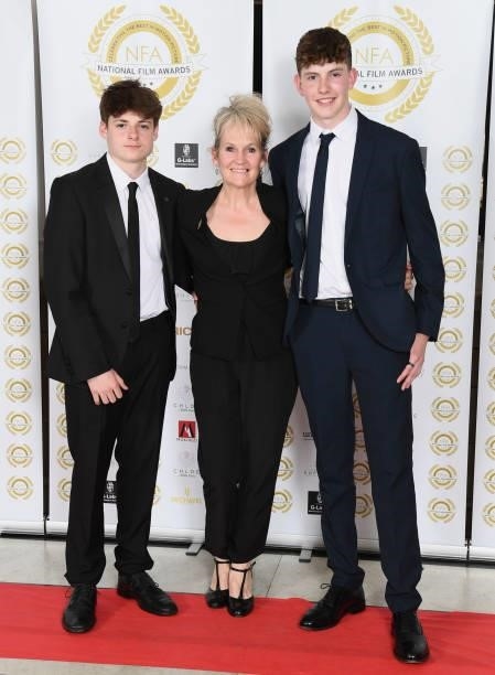 Lorraine Ashbourne with her son Louis Ashbourne Serkis and guest attend the National Film Awards 2021 held at Porchester Hall on July 1, 2021 in...