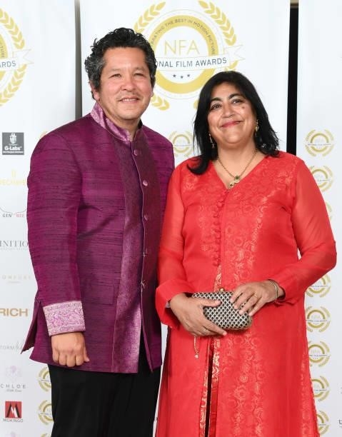 Paul Mayeda Berges and Gurinder Chadha attend the National Film Awards 2021 held at Porchester Hall on July 1, 2021 in London, England.