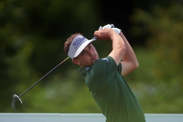 Todd Clements of England in action during Day One of the Kaskada Golf Challenge at Kaskada Golf Resort on July 01, 2021 in Brno, Czech Republic.