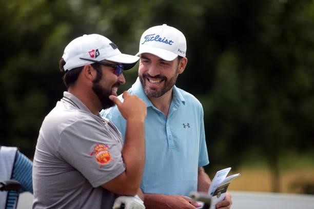 Mario Galiano Aguilar and David Borda of Spain during Day One of the Kaskada Golf Challenge at Kaskada Golf Resort on July 01, 2021 in Brno, Czech...
