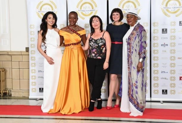 Shila Iqbal, T'Nia Miller and guests attend the National Film Awards 2021 held at Porchester Hall on July 1, 2021 in London, England.