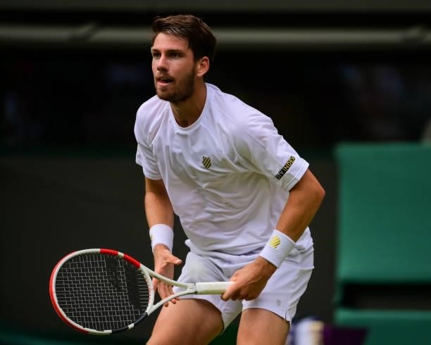 Cameron Norrie of Great Britain waits tp receive serve against Alex Bolt of Australia in the second round of the gentlemen's singles during Day Four...