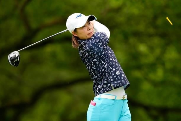Kaori Toki of Japan hits her tee shot on the 2nd hole during the final round of the Sky Ladies ABC Cup at the ABC Golf Club on July 2, 2021 in Kato,...