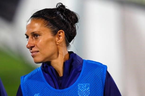 Carli Lloyd of United States looks on during the game against Mexico at Rentschler Field on July 01, 2021 in East Hartford, Connecticut.