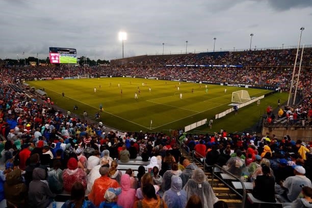 General view of the match between the United States and Mexico at Rentschler Field on July 01, 2021 in East Hartford, Connecticut.