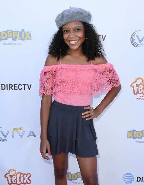 Nadia Simms arrives at the Los Angeles Premiere Of "Felix And The Hidden Treasure