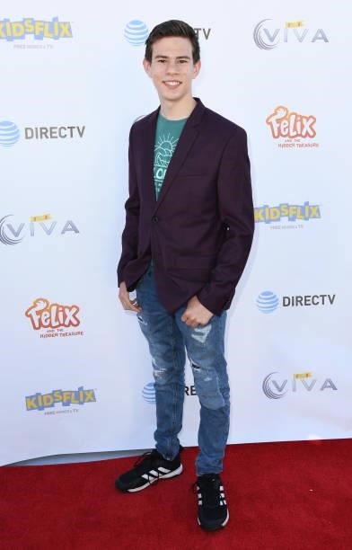 Nathan Kendall arrives at the Los Angeles Premiere Of "Felix And The Hidden Treasure