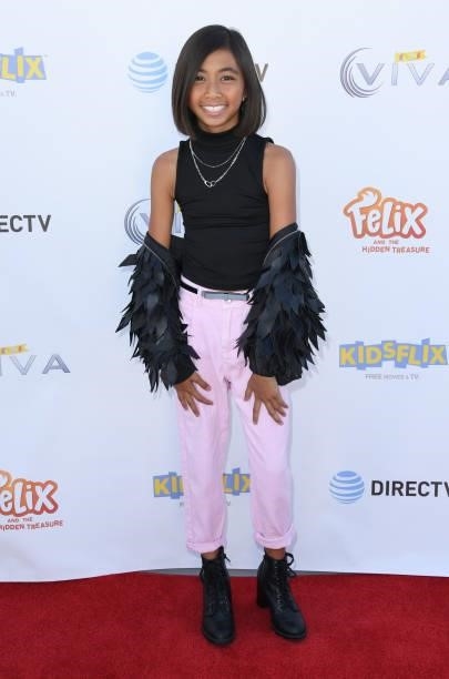 Joy Tuck arrives at the Los Angeles Premiere Of "Felix And The Hidden Treasure