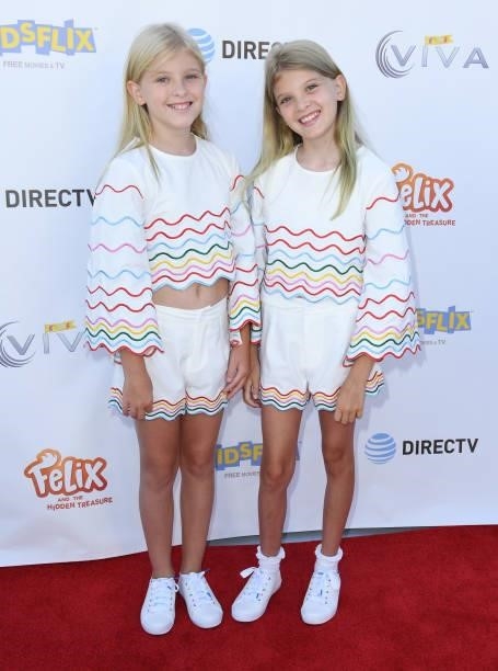 London Fuller and Sedona Fuller arrive at the Los Angeles Premiere Of "Felix And The Hidden Treasure