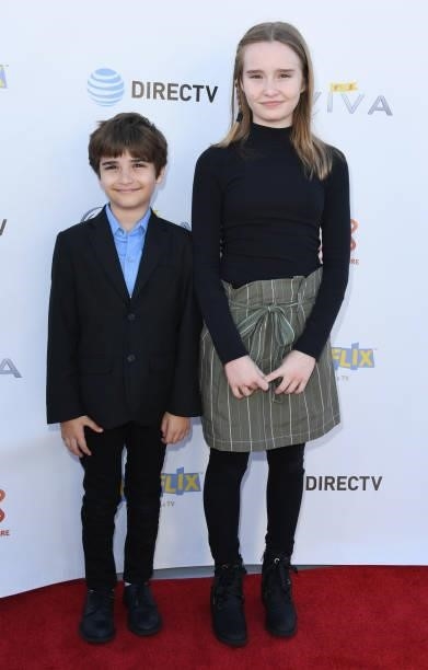 Isaac Harger and Colyse Harger arrive at the Los Angeles Premiere Of "Felix And The Hidden Treasure