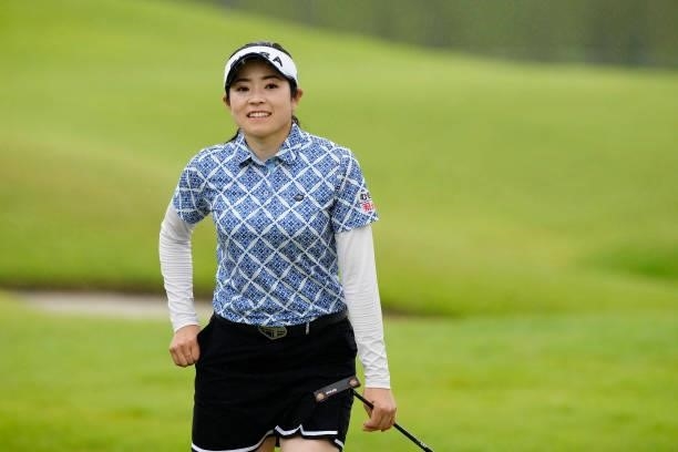 Sumika Nakasone of Japan walks off the 18th hole during the final round of the Sky Ladies ABC Cup at the ABC Golf Club on July 02, 2021 in Kato,...