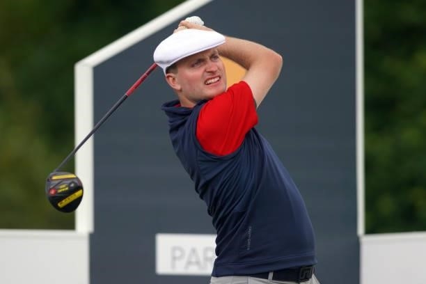 David Carey of Ireland in action during Day Two of the Kaskada Golf Challenge at Kaskada Golf Resort on July 02, 2021 in Brno, Czech Republic.
