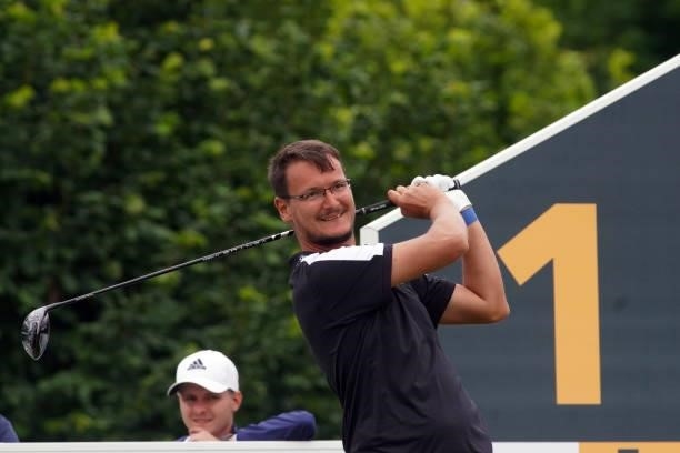 Ondrej Lieser of Czech Republic in action during Day Two of the Kaskada Golf Challenge at Kaskada Golf Resort on July 02, 2021 in Brno, Czech...