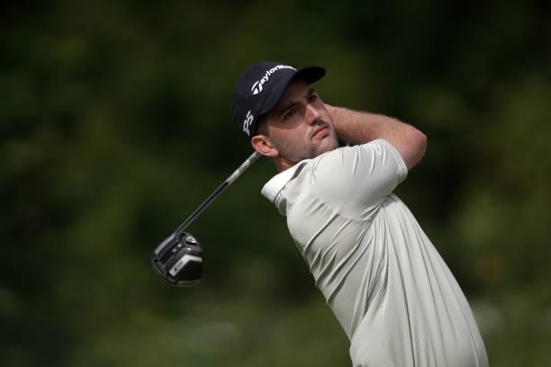 Bradley Neil of Scotland in action during Day Two of the Kaskada Golf Challenge at Kaskada Golf Resort on July 02, 2021 in Brno, Czech Republic.