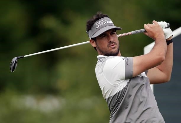 Samuel del Val of Spain in action during Day Two of the Kaskada Golf Challenge at Kaskada Golf Resort on July 02, 2021 in Brno, Czech Republic.