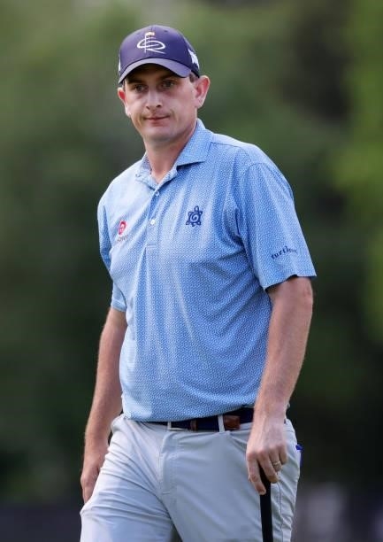 Henrik Norlander of Sweden walks from the eighth green during the second round of the Rocket Mortgage Classic on July 02, 2021 at the Detroit Golf...