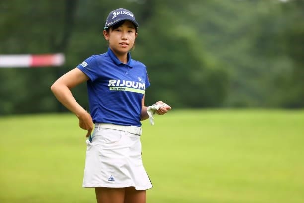 Nana Suganuma of Japan is seen on the 2nd tee during the first round of the Shiseido Ladies Open at Totsuka Country Club on July 3, 2021 in Yokohama,...